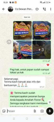 Testimonial Papan Bunga Pernikahan panimbangjaya
