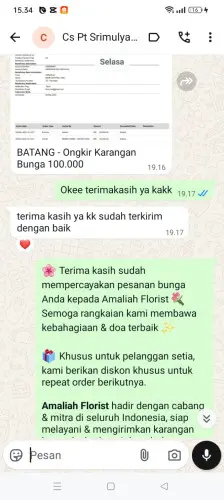 Testimonial Papan Bunga panimbangjaya