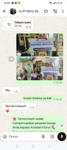 Testimonial Papan Bunga panimbangjaya