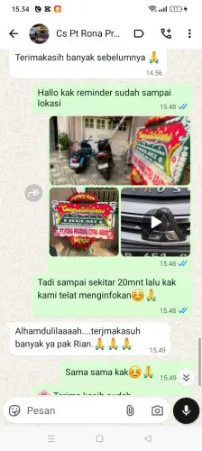 Testimonial Papan Bunga panimbangjaya